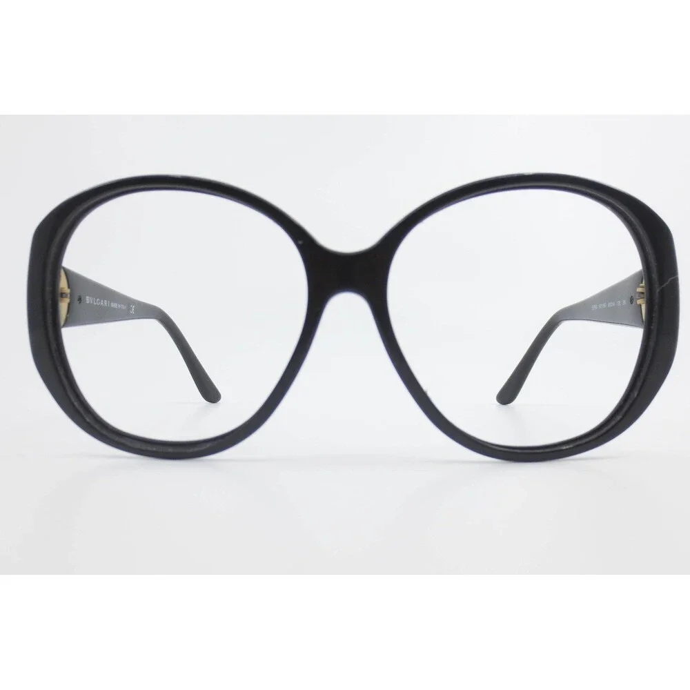 Bvlgari 8084 501/8G Black Gold Medallion Oversized Round Sunglasses 60-14-135